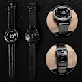 Miniatyrbilde 2 av 3: For Garmin Fenix 7/Fenix 6/Fenix 5/EPIX 2 Klokkereim, Quick Fit 22mm Mykt Ekte Lær med Svettetett Silikon Armbåndsreim