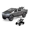 Pikkukuva 1 / 5: Leikkiautot moottoripyörällä Valettu metalli Cyber Truck -mallinen pick-up-auto 1/32 Leikkiautot kilpa-autoilla äänellä ja valolla lahjaksi