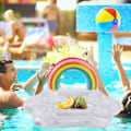 Miniatyrbillede 5 af 5: Oppustelig Kopholder, 2 i 1 Flydende Bakke, Flydende Kopholder, Oppustelig Drikkeholder til Pool, Oppustelig Bar Bakke