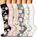 Pikkukuva 1 / 6: Kompressiosukat naisille ja miehille, verenkiertoa parantavat (6 paria) - asteittain tukevat sukat juoksuun, urheiluun, L/XL L/XL