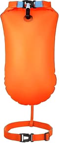 Synlig simboj, säkerhetsflottör, lämplig för simmare i öppet vatten, orange, rörventil