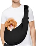 Vendbar Hunde Kat Sling Bærepose, Lille Hunde Bærepose, Justerbar Hunde Sling, Håndfri Cross Body Bærepose med Halsbåndskrog