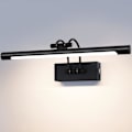 Miniatyrbillede 1 af 6: Væglampe til badeværelse over spejl, 40 cm 9W, dæmpbar 3 farvetemperaturer, buet arm spejllampe sort