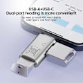 Miniatyrbillede 2 af 5: JS-109 Type-C OTG Adapter til digitalt headset og U-disk, USB-C til Type-C/USB 3.0 konverter - Sølv