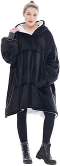 Oversized Hettegenser, Originalt Teppegenser, Supermyk Koselig Varm Komfortabel Kjempegenser, Egnet Hettegenser, Unisex Black