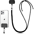 Miniatyrbillede 1 af 5: Universal mobiltelefon snor, bærbar justerbar halsrem, halsrem til fastgørelse (sort)