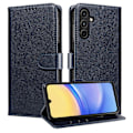Miniatyrbild 1 av 5: Samsung A14 Mobilskal - Läder Folio Flip Ställ Stötsäkert Skydd med Blockerande Kortfack Plånbok - Blå