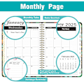 Miniatyrbillede 2 af 5: 2025 Planner, 2025 Ugentlig og Månedlig Kalender Planner Januar til December A5 (6.5\" x 8.5\") Akademisk Planner 12 Måneder, Sort Blomst