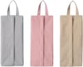 Set med 3 resväskor – 600D Oxford-tyg – 28 x 10,5 cm – Rosa + Beige + Grå