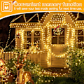 Miniatyrbillede 5 af 5: Julelys 1000 LED 330 FT, IP67 Vandafvisende Stikkontakt Juletræslygter med Fjernbetjening, 8 Tilstande, Dæmpbar, Hus Julepynt Warm colors