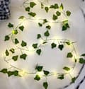 Lys Kæder med Blade, 2m Efeu Lys Kæder, 20 LED Lys, Plantevægsdekoration til Forår, Bryllupsfest, Havefestival