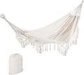 Bärbar Resehängmatta Bohemisk Chic Stil Hängmatta Canvas Totala Mått 290 x 150 cm Bomull Polyester Beige