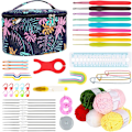 Miniatyrbild 1 av 4: Virka Kit, Virkningsset för Nybörjare Vuxna, Virkningsstartpaket med Ull, Ergonomiska Metallvirknålar Set 0,6-6,0 mm