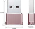 Miniatyrbillede 2 af 5: USB til USB C Adapter 3-pak, Type C Hun til A Han Opladerkabel Konverter Pink