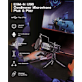 Miniatyrbillede 2 af 5: Gaming Mikrofon til PC Desktop med Tripod Stativ & Pop Filter