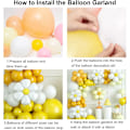 Miniatyrbilde 5 av 5: Gul Ballongbue Kit, Tusenfryd Ballong Garland Med Latex Hvite Gule Ballonger for Jenter Kvinner Bursdag Baby Shower Bryllup Style 3