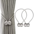 Pikkukuva 1 / 5: Magneettiset verhonpidikkeet, verhosoljet, sidontanauha, 2 kpl kotiin, toimistoon, koristeeksi Light gray