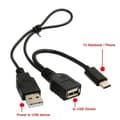 Pikkukuva 5 / 5: USB 3.1 Type-C - USB 2.0 Naaras OTG-datakaapeli lisävirtalähteellä - Musta