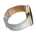 Miniatyrbild 1 av 4: Läderarmband kompatibelt med Fitbit Versa 3/Fitbit Sense 2/Sense-armband, äkta läder elegant ersättningsband, vitt