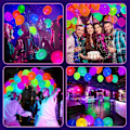 Miniatyrbillede 5 af 5: 100 stk. UV Neon Balloner, Neon Glow Party Balloner UV Sort Lys Balloner Selvlysende til Fødselsdagsdekorationer Bryllup