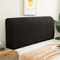 Miniatyrbilde 1 av 5: Sengegavlstrekk for enkeltseng, Polar fleece støvtett sengegavlbeskyttelse, Stretch sengegavlbeskytter (Svart, 150cm) Black