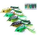 Miniatyrbillede 2 af 5: 5 stk. Topwater Frø Lokkemad, Frø Fiskelokkemad Bløde Fiskekroge, Hul Krop 3D Øjne Frø Lokkemad Ukrudtsfri Swimbait med Krog