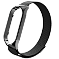 Miniatyrbillede 1 af 5: Rem til Xiaomi Mi Band 5 og 6 Milanese Kæde Magnetisk Lås Sort