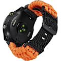 Miniatyrbillede 1 af 5: Kompatibel med Garmin Urrem 20mm, Robust Flettet Nylon Sportsudskiftningsrem Passer til Forerunner/Instinct/Fenix/Descent Orange