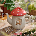 Miniatyrbilde 3 av 5: Søt Sopp Tekanne, Håndlaget Glasur Polkadotlokk, Sikker Matt Keramisk Tekanne, 700ml. Beste Gaver til Kvinner & Jenter Style 3