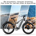 Miniatyrbillede 5 af 11: Shengmilo S600 2000W Dual Motor El-cykel 26*3,0'' Fat Tire 48V 17,5AH Samsung Batteri Tophastighed 45km/t Fuld affjedring Elektrisk Mountainbike Grey