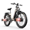 Miniatyrbild 2 av 11: Shengmilo S700 2000W Dubbelmotor elektrisk mountainbike 48V 17,5AH Batteri 26'' Elcykel med breda däck Brown
