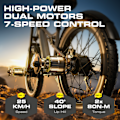 Miniatyrbillede 5 af 11: Shengmilo S600 E-bike 2000W Dual Motor 17,5AH Samsung batteri elektrisk mountainbike 3,0 tommer fedt dæk voksen elcykel Shimano 7 gear elcykel grey