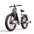 Miniatyrbild 3 av 11: Shengmilo S700 2000W Dubbelmotor elektrisk mountainbike 48V 17,5AH Batteri 26'' Elcykel med breda däck Brown