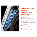 Miniatyrbild 8 av 11: Elcykelpendling Shengmilo MX06 elcykel dam 1000W motor 48V 17,5AH Samsung batteri el mountainbike Shimano 7-växlad elcykel White