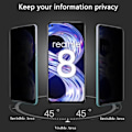 Miniatyrbillede 2 af 4: [3 styk] Anti-spion hærdet glas til realme 8 skærmbeskytter Svart