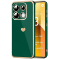 Miniatyrbillede 1 af 4: Etui til Xiaomi Redmi Note 13 5G (ikke til 4G) - Hjertemønster Blødt Letvægts Slim TPU Midnight Green