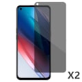 Miniatyrbillede 1 af 4: Hærdet Glas Anti Spy - OPPO - A74 - Sort - 2 Stykker - Kradsbestandig Svart