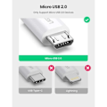 Miniatyrbild 4 av 4: USB-adapter till Micro-USB - E.F.CONNECTION - 1m - Vit - Förlängningskabel - Praktisk anslutning