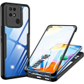 Miniatyrbillede 1 af 4: Taske til Xiaomi Redmi 10C 360 graders beskyttelse Forstærket kant tyk hele krop Solid Sort Svart