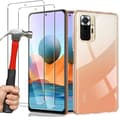 Skyddsskal - E.F.CONNECTION - för Redmi Note 10 Pro 4G - Silikon - Härdat glas - Transparent Transparent
