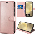 Miniatyrbillede 1 af 4: Coque Intégrale - Samsung - Galaxy S24 - PU Læder Rosa - Stødabsorberende - Slots til kort Rosa