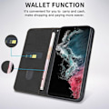 Miniatyrbillede 2 af 6: Coque til Xiaomi Redmi 14C, Flip Case i Magnetisk Syntetisk Læder Stødabsorberende Mosaikmønster - Sort Svart