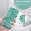 Miniatyrbild 3 av 4: Coque för Xiaomi Redmi A3 - Lädereffekt - Fjärilsmönster - Stötskydd - Kortficka - Grön Grön