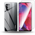 Miniatyrbild 1 av 4: Fodral för Oppo A74 5G/A54 5G/A93 5G, mjukt, transparent, lätt skydd, härdat glas ingår Transparent