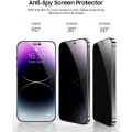 Miniatyrbillede 2 af 4: [3 styk] Anti-spion hærdet glas til iPhone 14 Pro (6.1") Svart