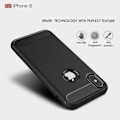 Miniatyrbild 2 av 4: För Apple iPhone X Silikon Anti-Scratch Carbon Fiber Skyddsfodral - Svart