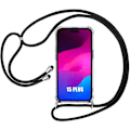Miniatyrbild 1 av 4: Skyddsskal - E.F.CONNECTION - iPhone 15 Plus - Transparent - Förstärkt - Svart Snodd Transparent, svart