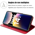 Miniatyrbild 2 av 6: Coque + 2 Nedsjunkna Glas för Xiaomi Redmi Note 14 Pro 5G (inte för 4G) Skydd Läder Effekt Röd Röd