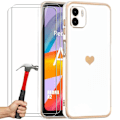 Miniatyrbild 1 av 4: TPU-fodral för Xiaomi Redmi A2 White Heart Pattern + 2 härdat glas stötsäkert skydd