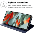 Miniatyrbild 2 av 4: Fodral + 2 härdade glasögon för Google Pixel 9 Pro XL, Anti-Scratch Card-hållare Mjukt syntetiskt läder - Marinblå